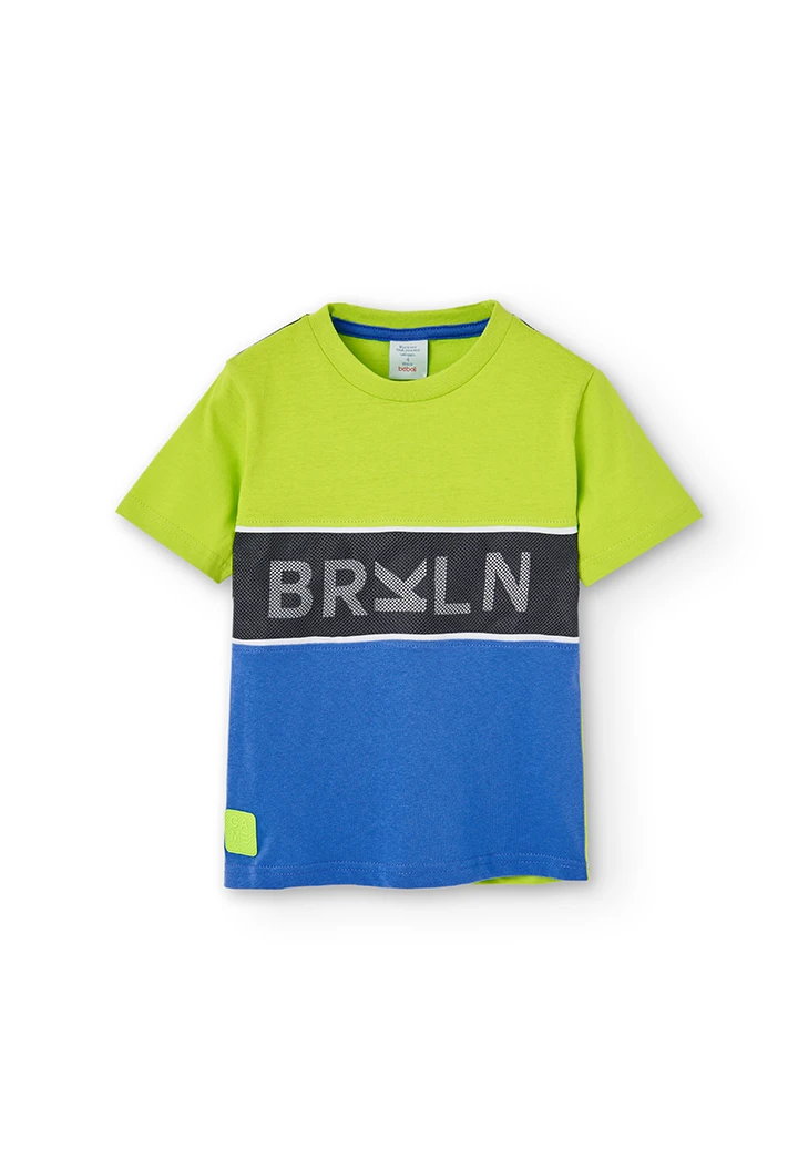 Knit t-Shirt with stripes for boy