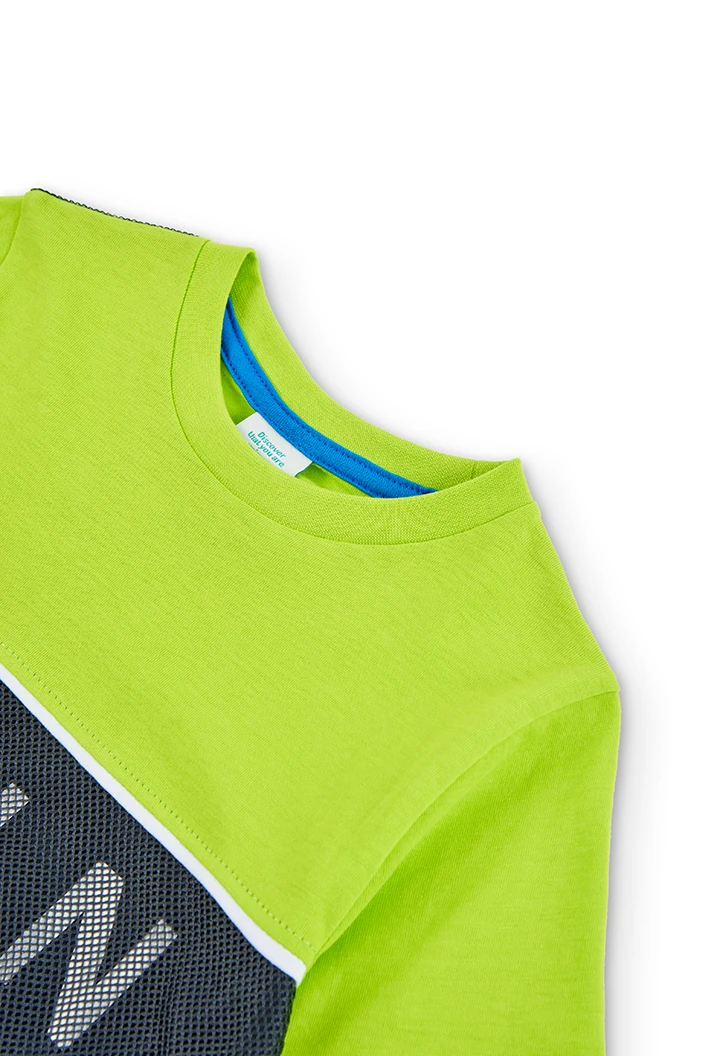 Camiseta punto con bandas de niño