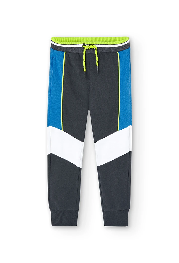 Pantalón felpa con bandas "game" de niño