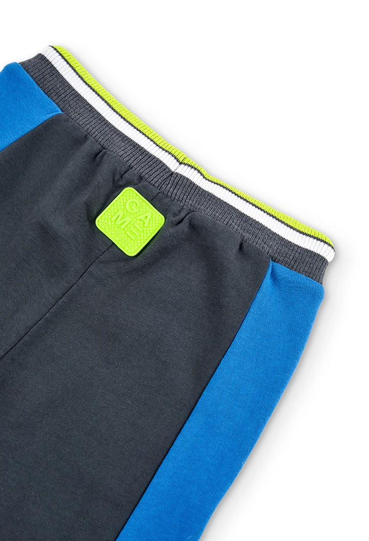 Fleece trousers with stripes for boy