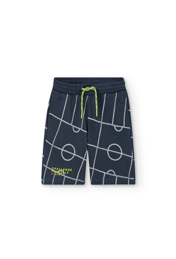 Fleece bermuda shorts printed for boy