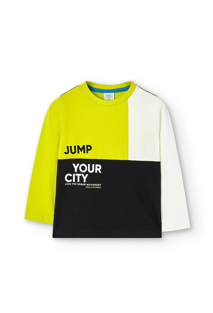 Camiseta punto tricolor de niño