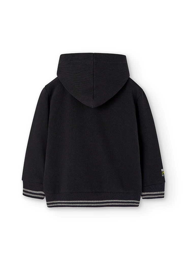Fleece with hood sweatshirt for boy