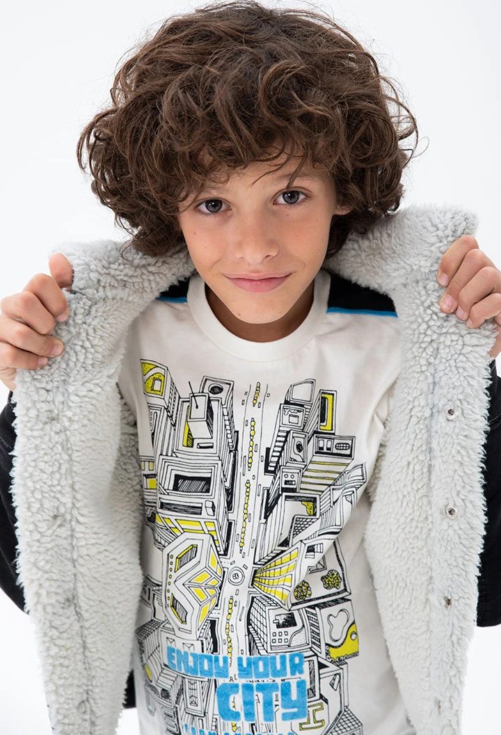 T-Shirt tricot bicolour pour garçon