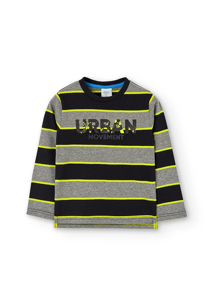 Camiseta punto listada de niño
