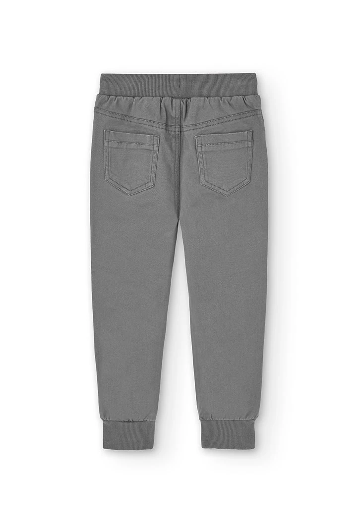 Pantalón sarga elástica de niño gris -BCI