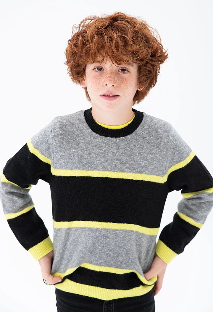 Jersey tricotosa llistat de nen etiqueta de marca