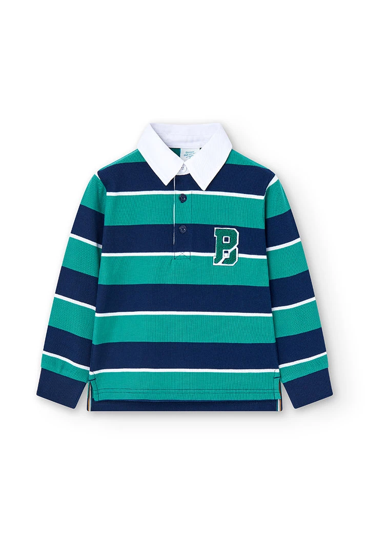 Piqué-Poloshirt gestreift, für Jungen