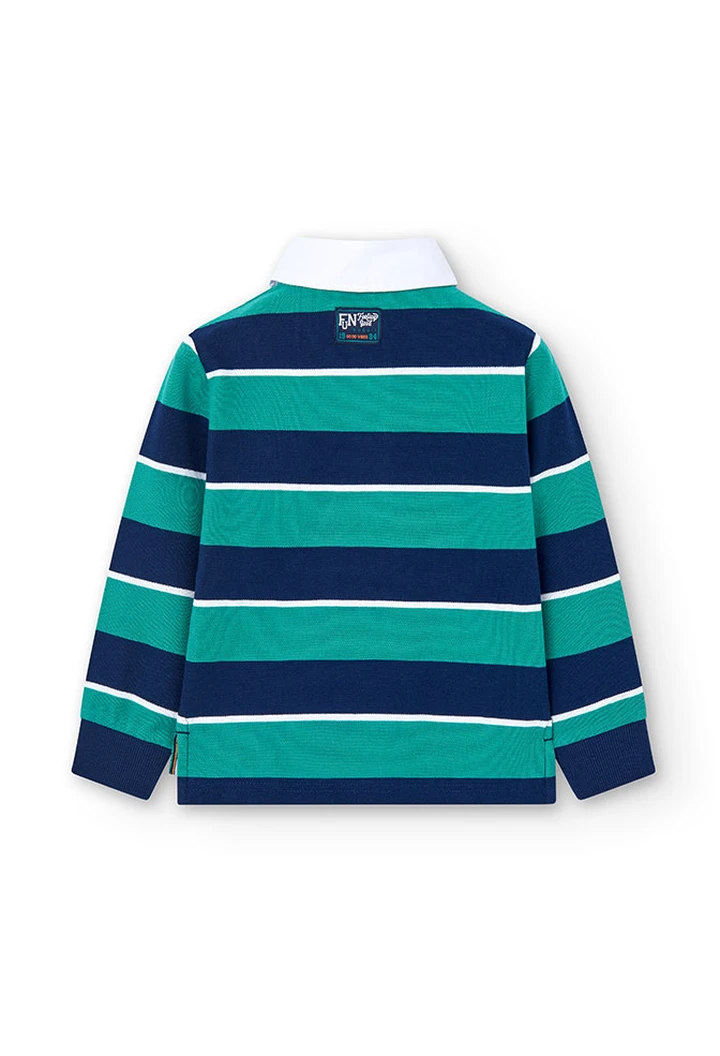 Polo piqué rayé garçon