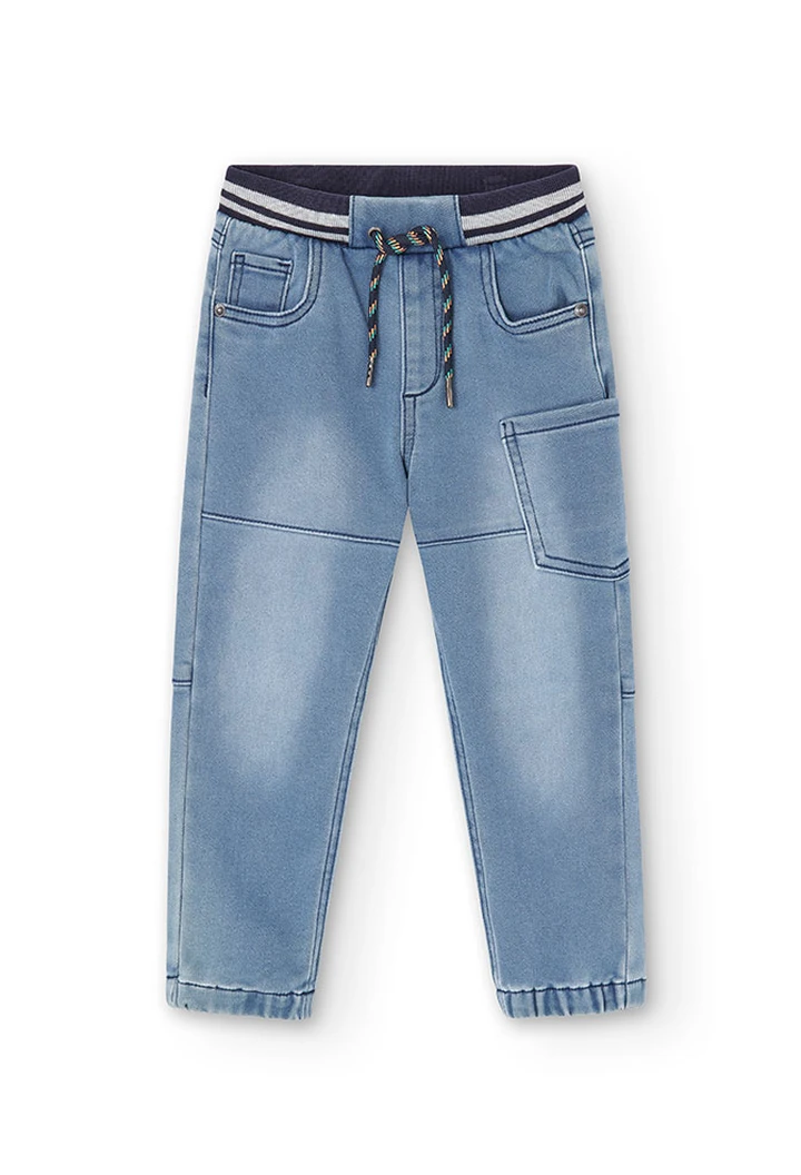 Pantalon en denim tricoté bleu pour garçon