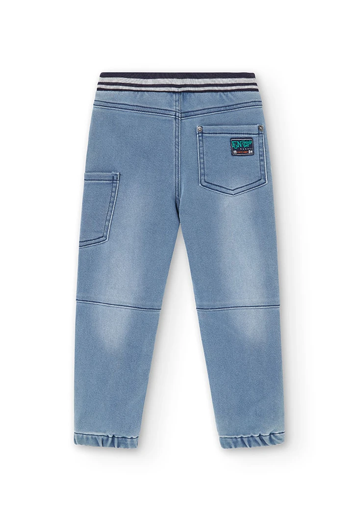 Pantalon en denim tricoté bleu pour garçon