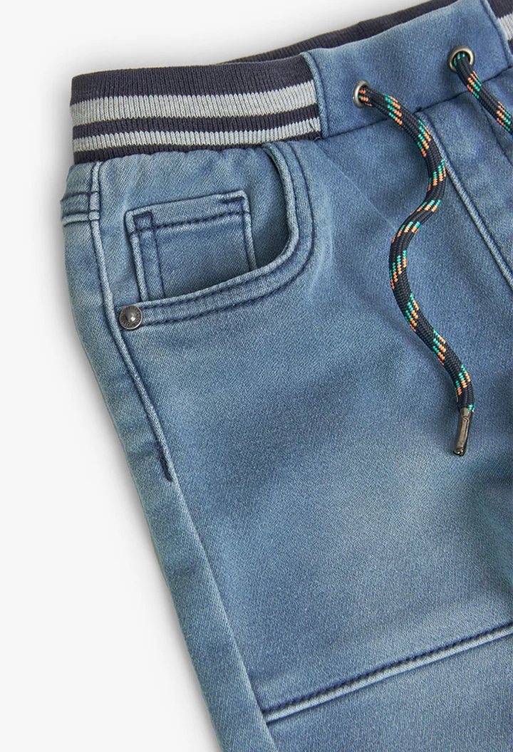 Pantalon en denim tricoté bleu pour garçon