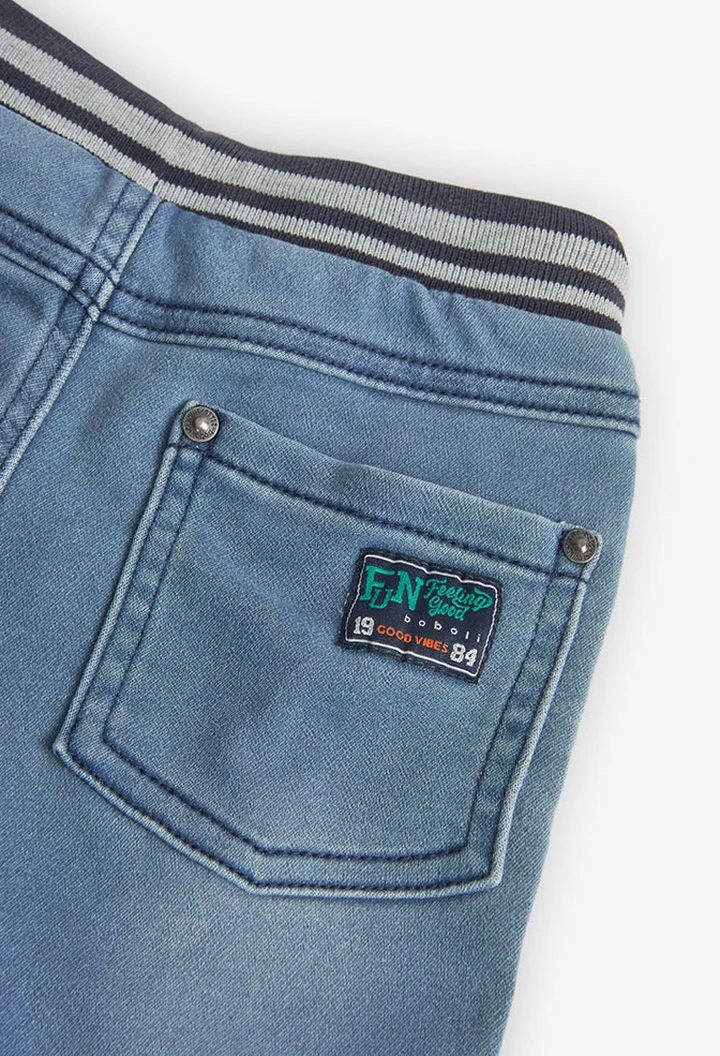 Pantalon en denim tricoté bleu pour garçon