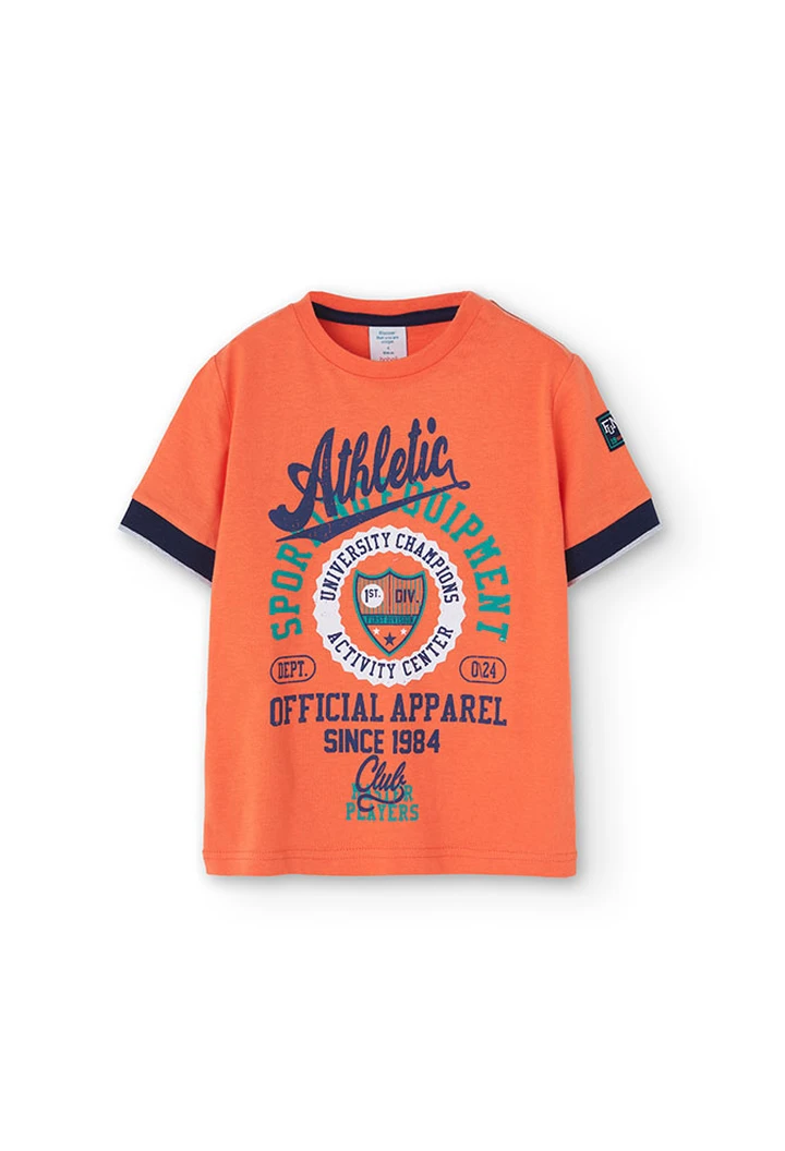 T-shirt tricoté pour garçon en orange