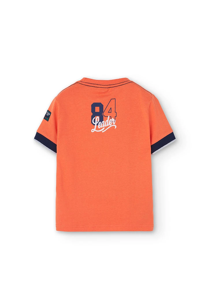 Camiseta de punto de niño en naranja