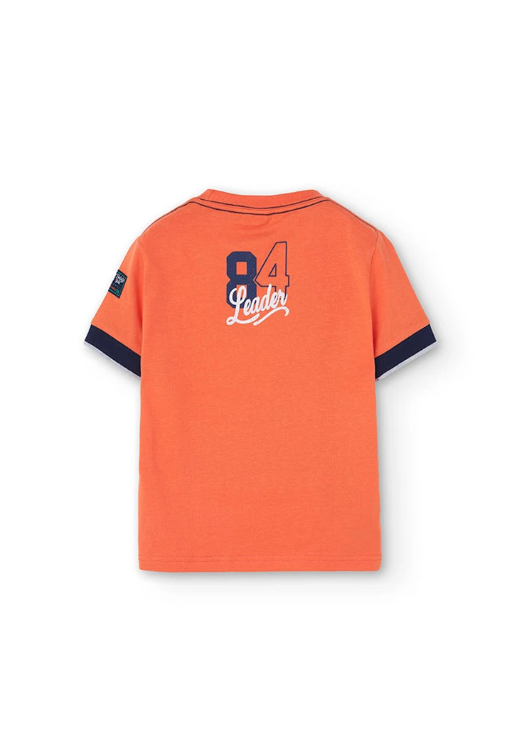 T-shirt tricoté pour garçon en orange