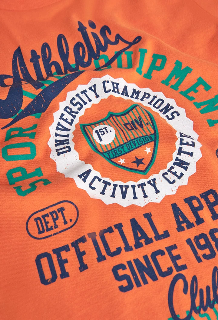 T-shirt tricoté pour garçon en orange
