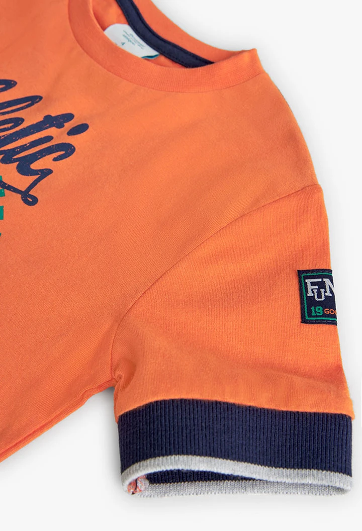 T-shirt tricoté pour garçon en orange