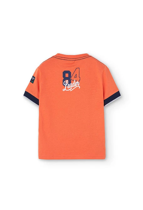 Camisola de malha de menino em laranja