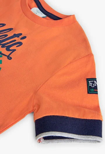 Boy\'s orange knit t-shirt