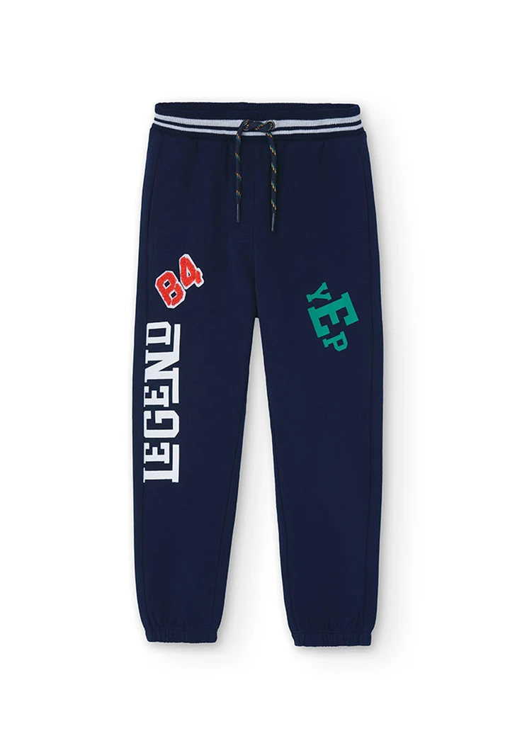 Pantalon molleton basic pour bébé garçon en bleu marine