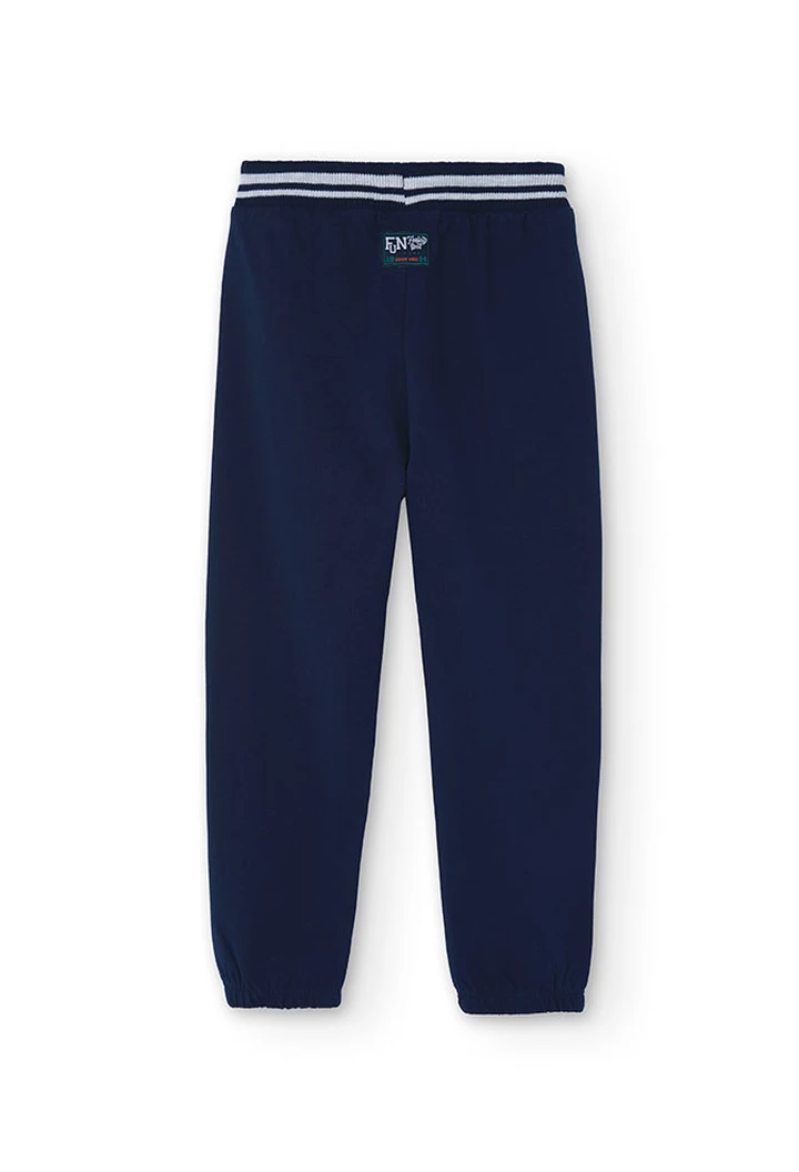 Pantalon molleton basic pour bébé garçon en bleu marine