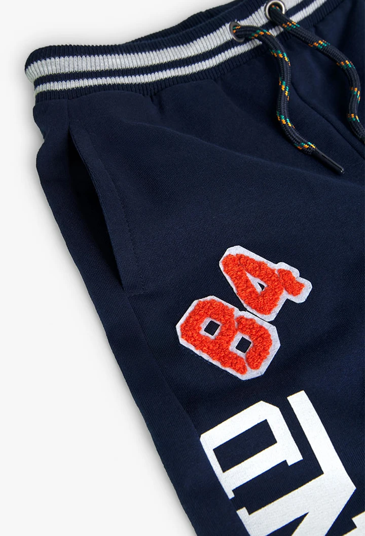 Pantalon molleton basic pour bébé garçon en bleu marine