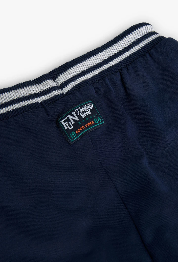 Pantalon molleton basic pour bébé garçon en bleu marine