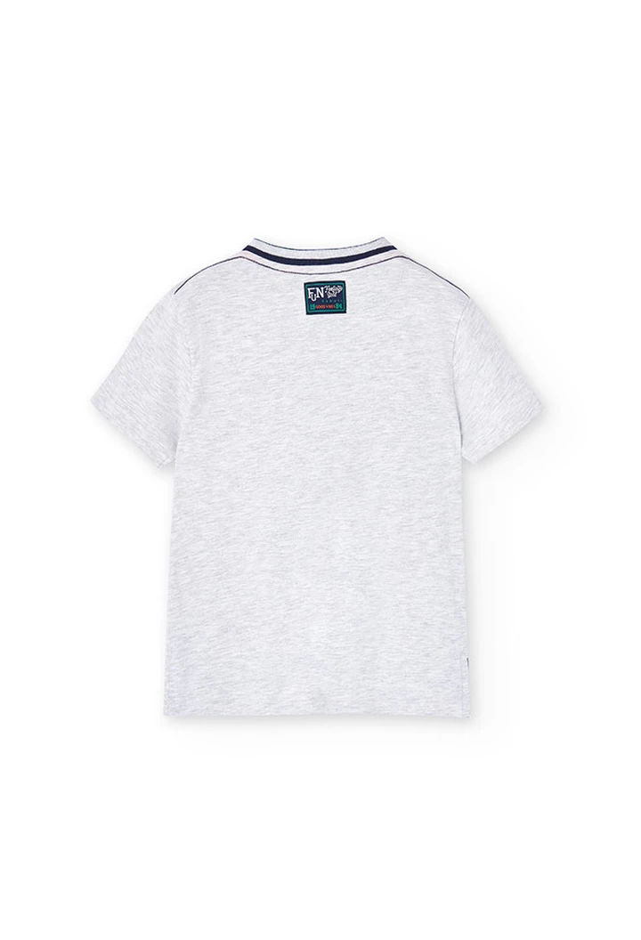T-shirt tricoté pour garçons en gris vigoré