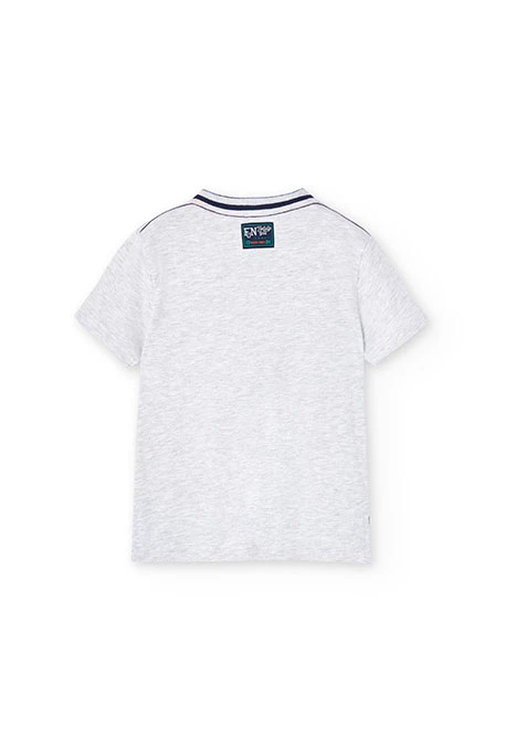 T-shirt tricoté pour garçons en gris vigoré