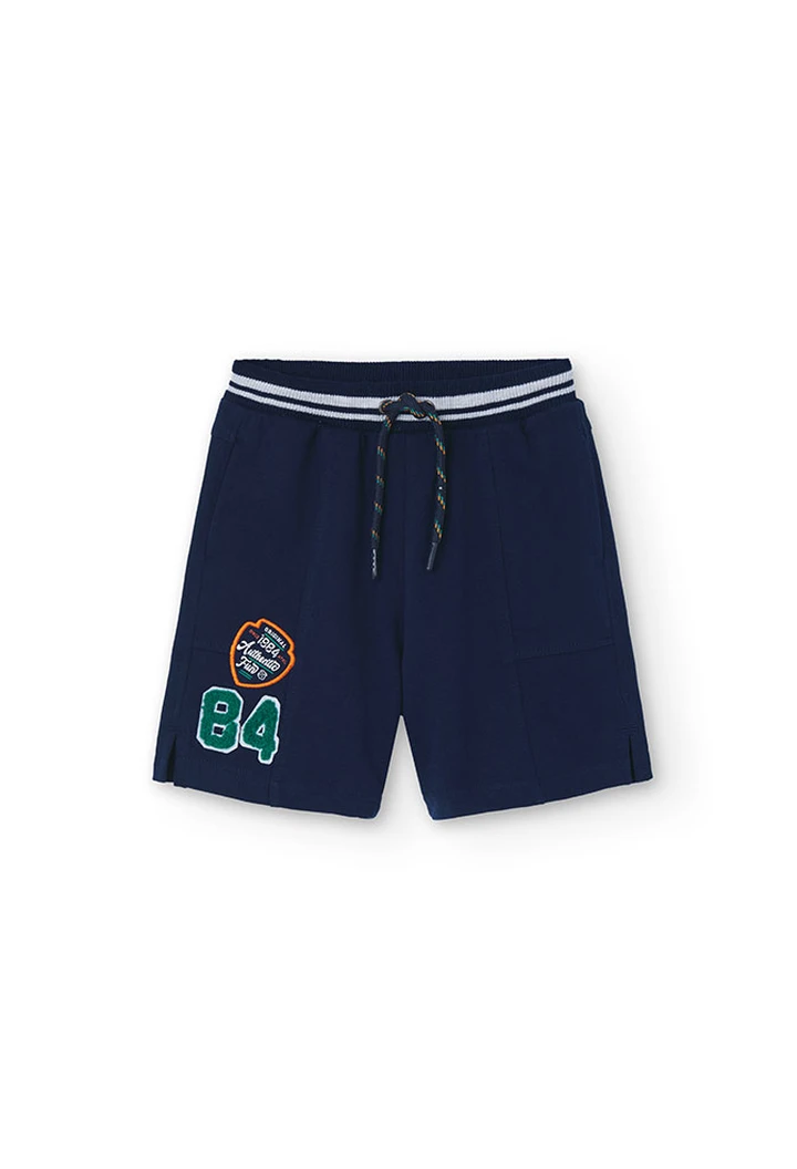 Bermuda en molleton bleu marine pour garçon