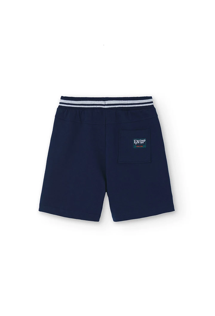 Bermuda en molleton bleu marine pour garçon