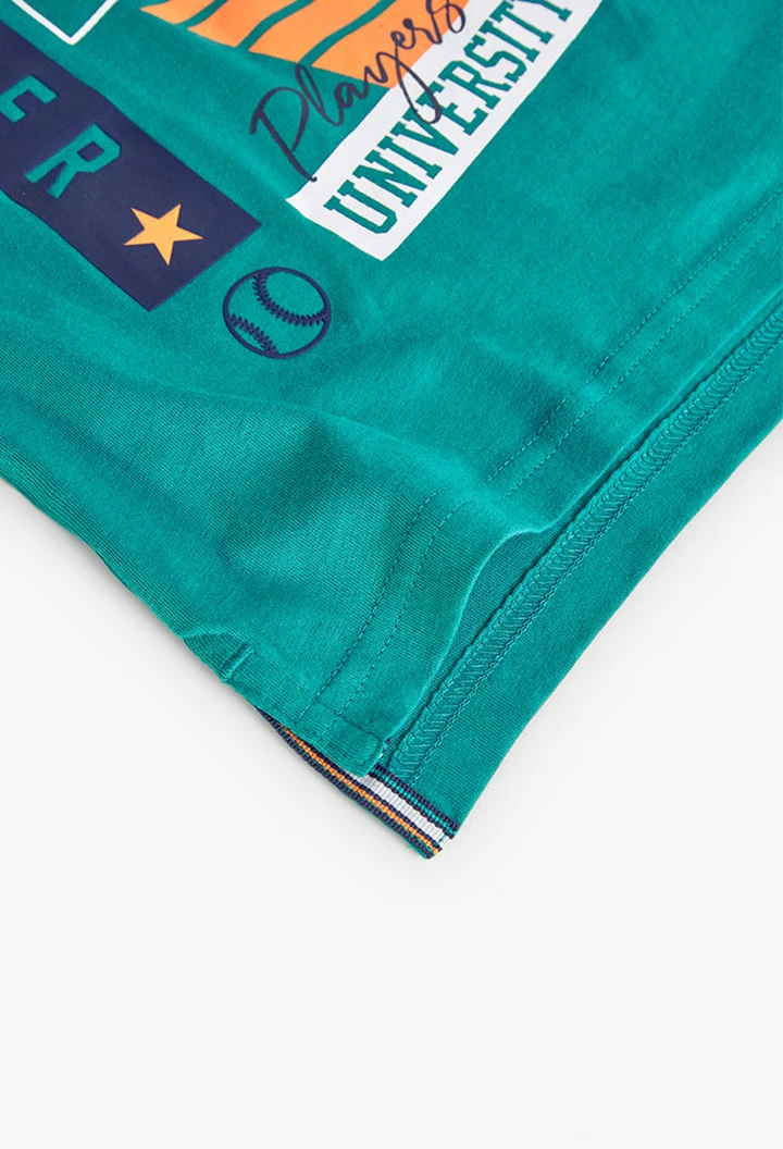 T-shirt tricoté pour garçon en vert