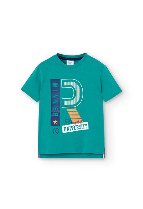 Camiseta de punto de niño en verde