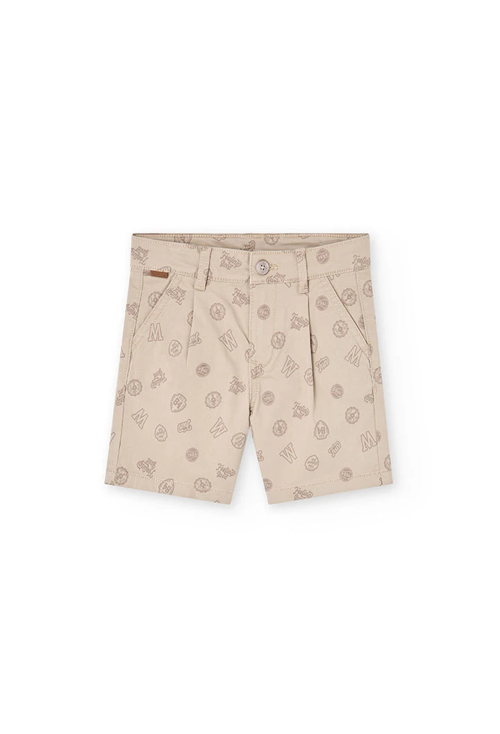 Boy\'s Printed Stretch Twill Bermuda Shorts