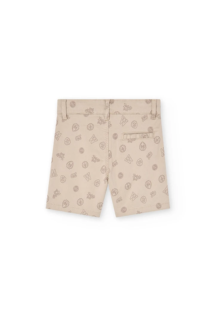 Bermuda garçon en twill élastique imprimé