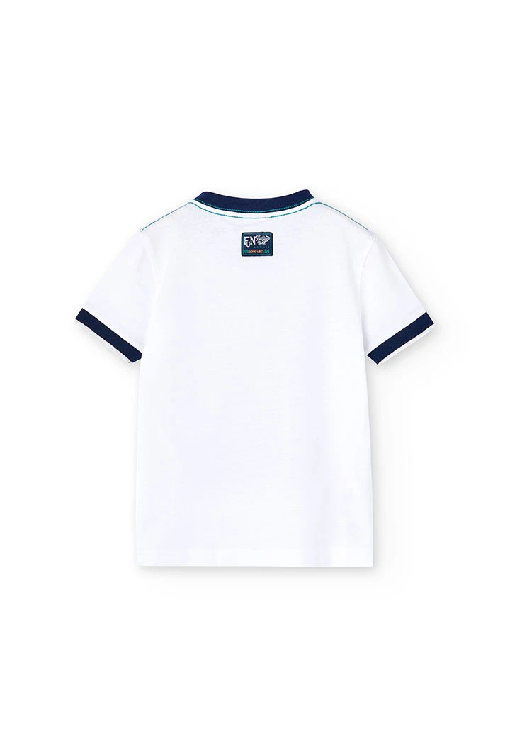 T-shirt tricoté pour garçon en blanc