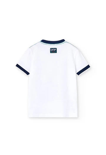Boy\'s white knit t-shirt