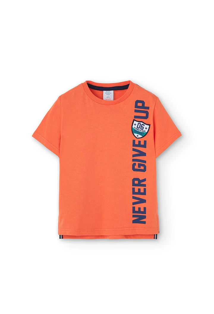 Orange knit boy\'s t-shirt