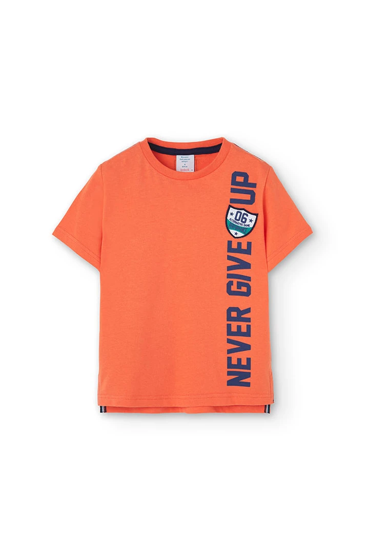 T-shirt à mailles pour garçons en orange