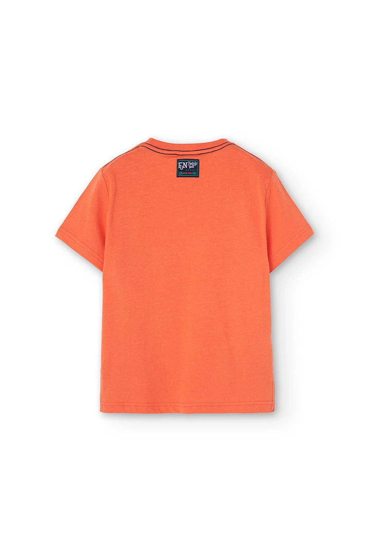 Camisola de malha de menino de cor de laranja