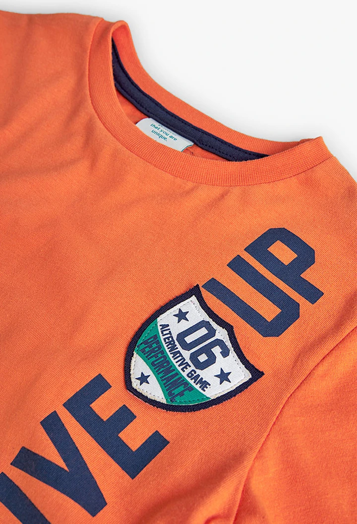 T-shirt à mailles pour garçons en orange
