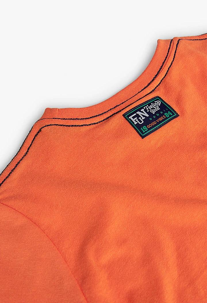 T-shirt à mailles pour garçons en orange