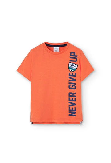 T-shirt à mailles pour garçons en orange