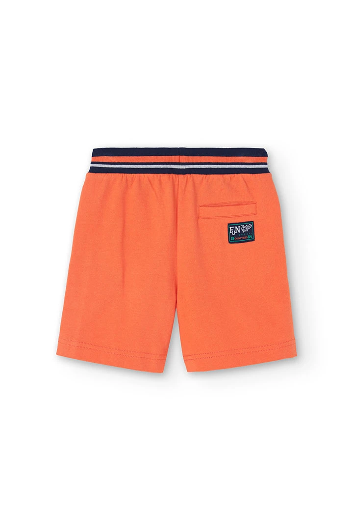 Boys\' orange plush Bermuda shorts