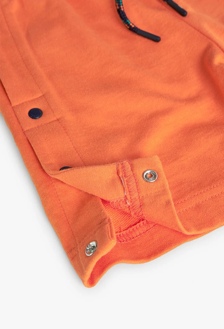 Bermuda garçon en molleton couleur orange
