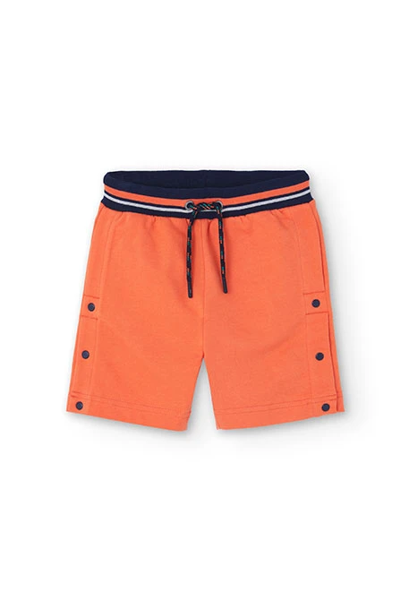 Boys' orange plush Bermuda shorts