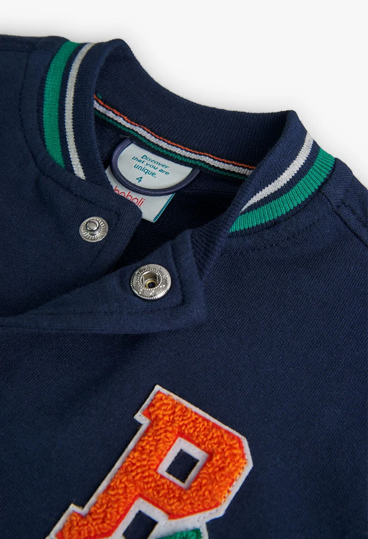 Veste molleton garçon bleu marine