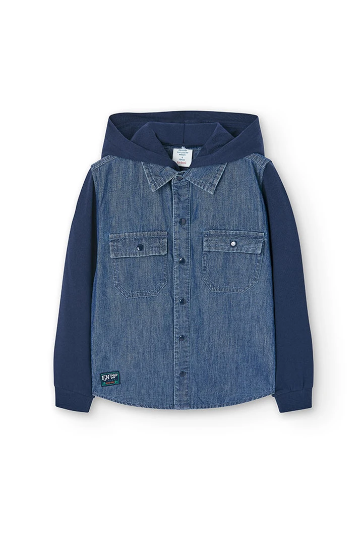 Chemise en denim pour garçon en couleur bleue