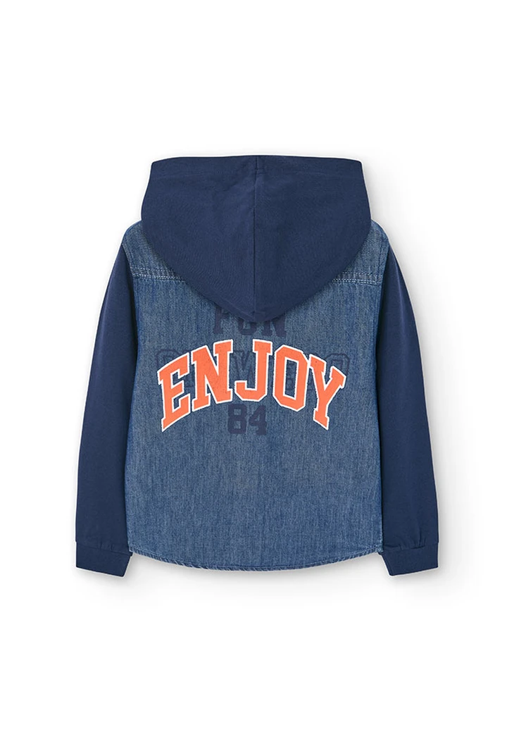 Chemise en denim pour garçon en couleur bleue